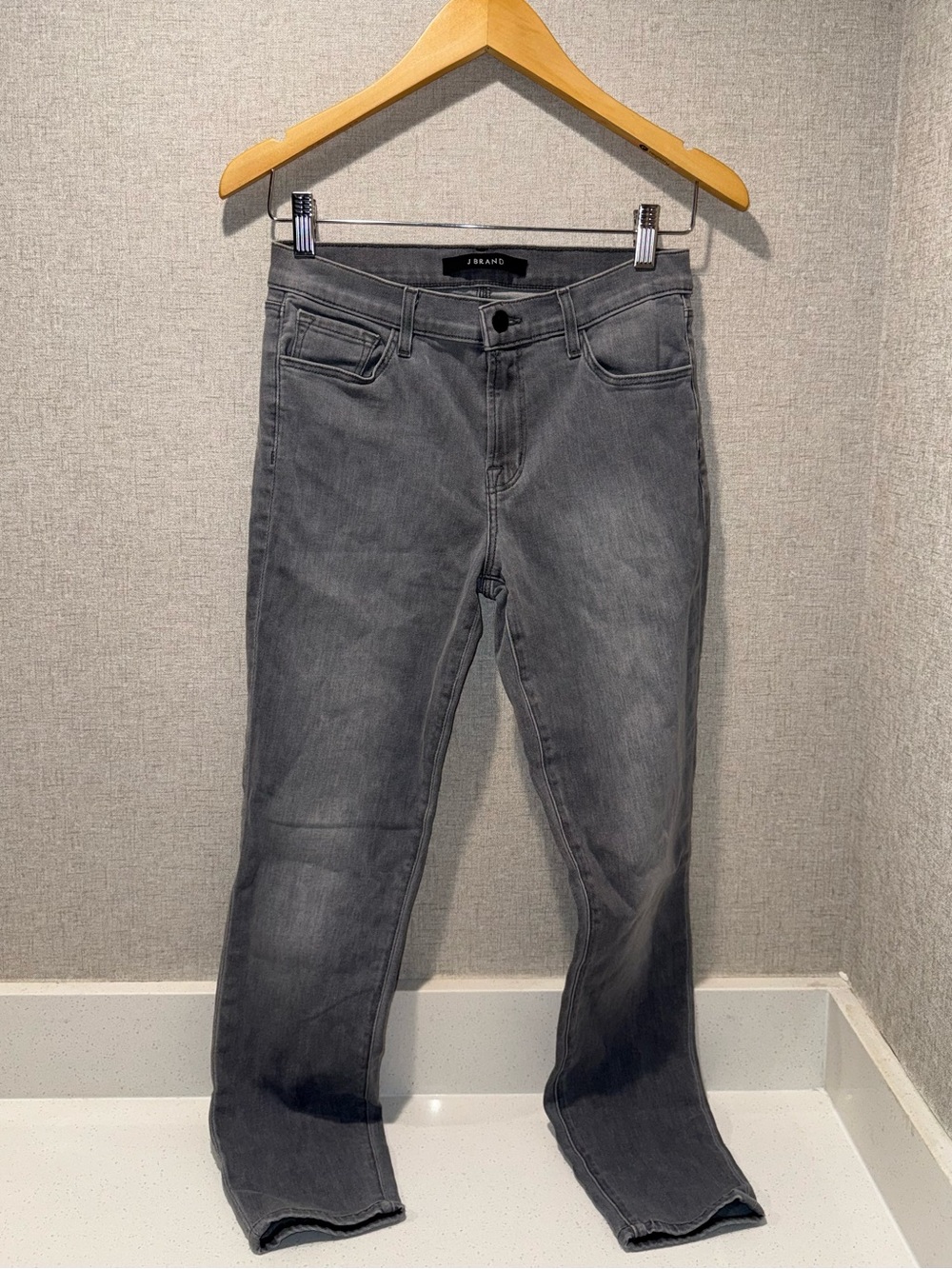 {J Brand} Gray Straight-Leg Stretch Jeans